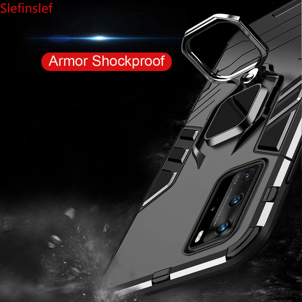 Чехол для Huawei P40 P 40 Pro защитный чехол ПК металлический кольцевой держатель