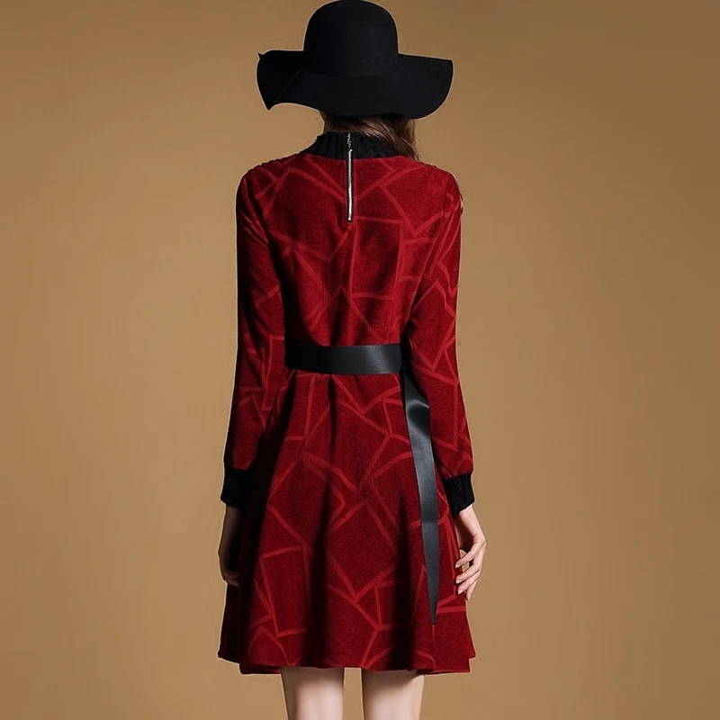 

Sleeve Women Long Autumn Dress 2020 Spring Fashion European Female Slim Stitching Knit Sweater Dresses Basic Vestidos YFY1157 es