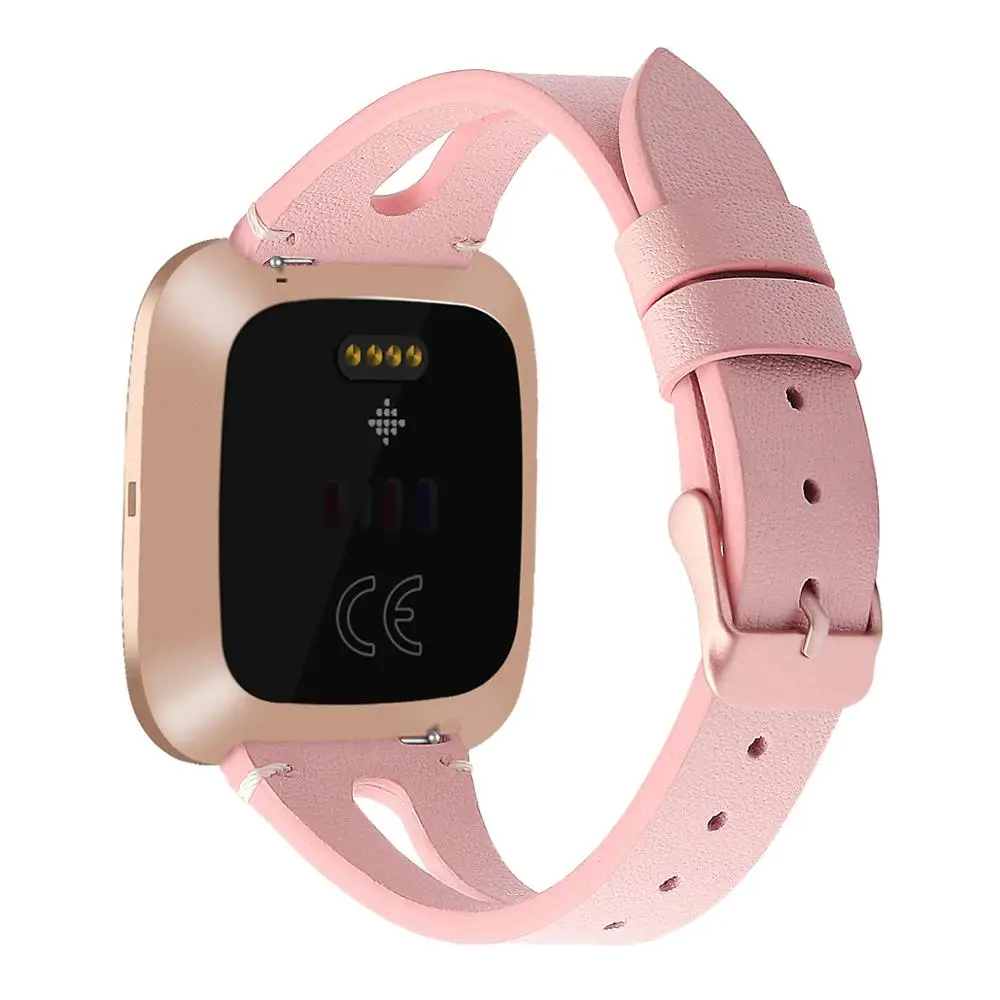 Кожаный ремешок для смарт-часов Fitbit Versa 2 с принтом