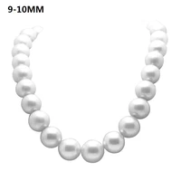 9 10mm round pearl neckalace natural freshwater pearl jewelry for women 925 sterling silver choker necklace