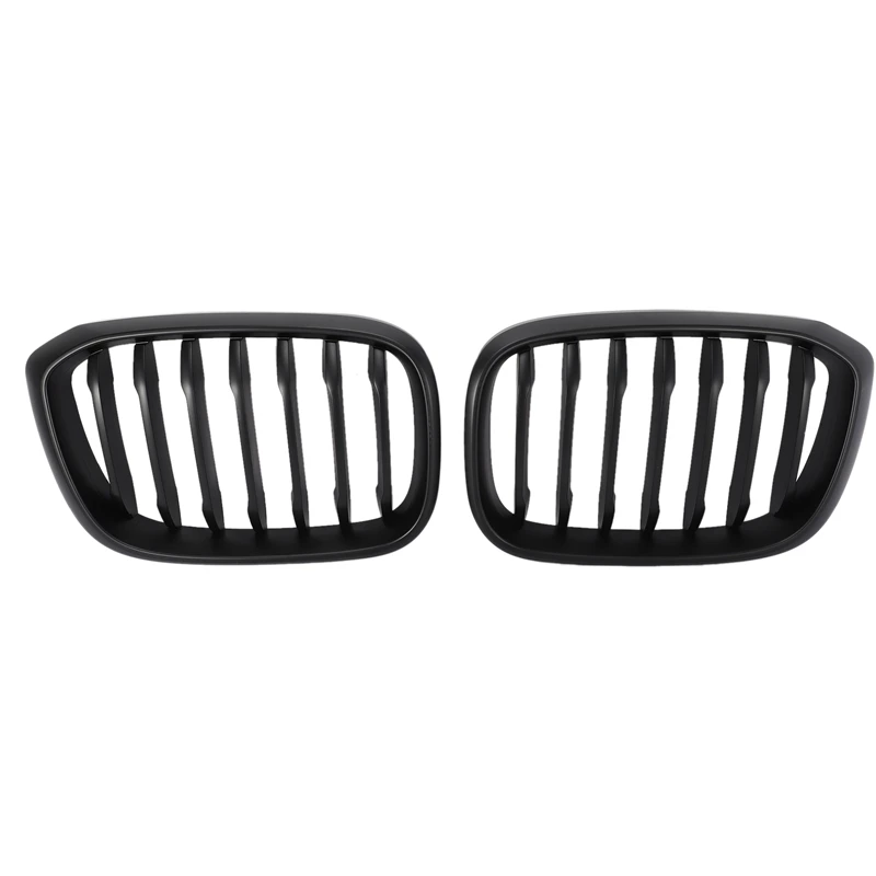 

2Pcs Car Front Hood Kidney Grille Grill Mesh Matte Black Racing Grills For-BMW G01 G02 G08 X3 X4 2018 2019 2020