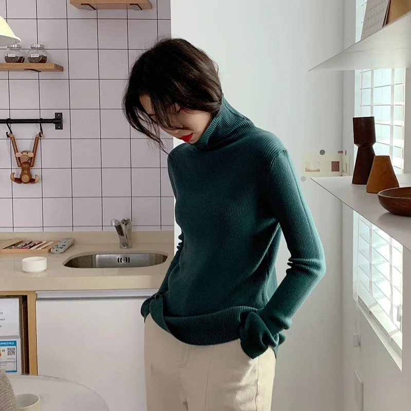 Свитер-водолазка женский в рубчик | Женская одежда