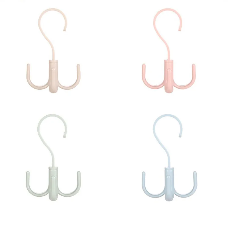 

1PCS Rotary 4-claw multi-purpose hanger hook hanger tie scarf clothes hanger plastic hook shoe hanger