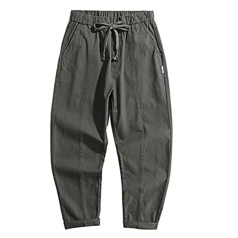

On Hot Sale ! Men's Pants 2021 Cargo Pants Mid Rise Drawstring Men Full Length Loose Trousers for Daily Wear