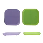 Квадратные опорные тарелки для цветочного горшка, 100 шт., домашние, садовые, офисные, балконные пластиковые горшечные подносы, 6 см x 6 см, цветные маленькие горшочки с шасси