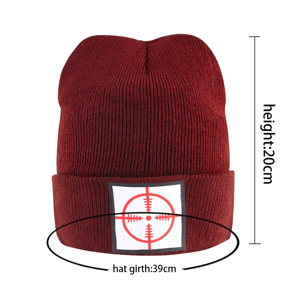 Весенняя вязанная женская шапка с принтом спереди в стиле хип хоп уличная