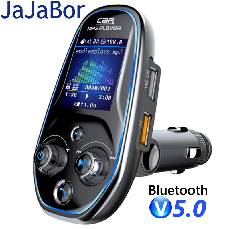 JaJaBor Car FM Transmitter MP3 Player AUX Audio Receiver QC3.0 Type C Fast Charging USB Charger Handsfree Bluetooth 5.0 Kit | Автомобили и