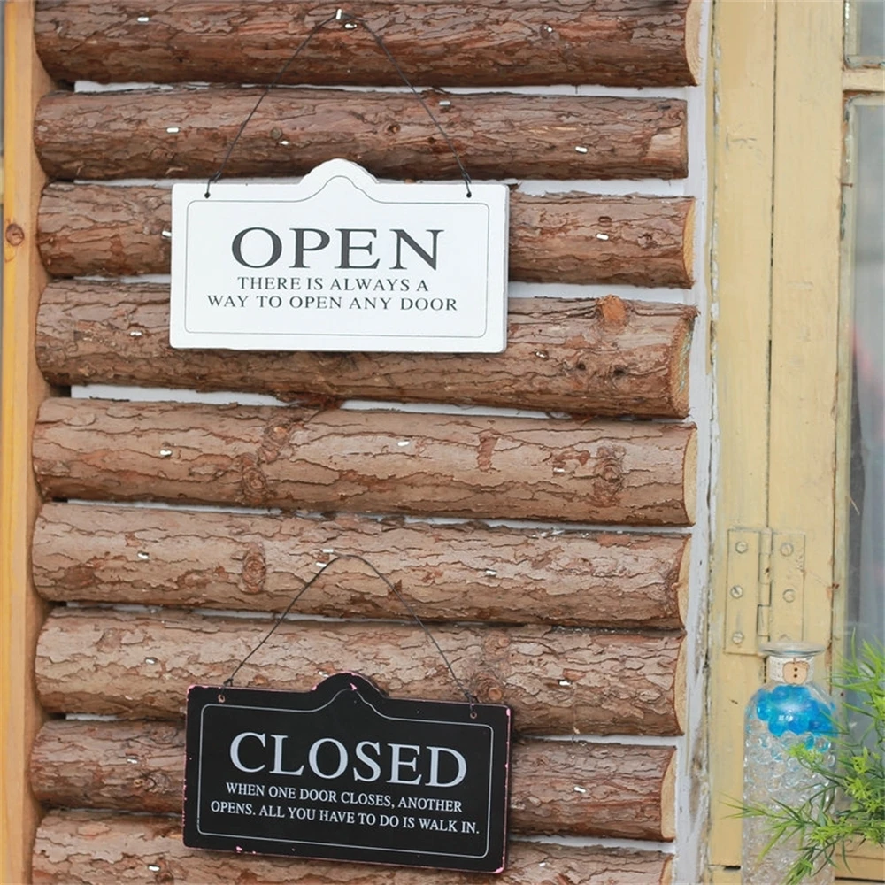 Открытая и закрытая деревянная табличка для магазина в пасторальном стиле | Дом