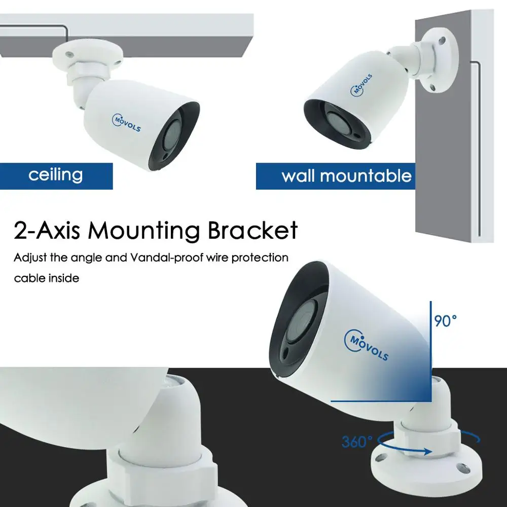 Система видеонаблюдения MOVOLS 4K Ultra HD 8 каналов H.265 DVR Мп инфракрасная камера