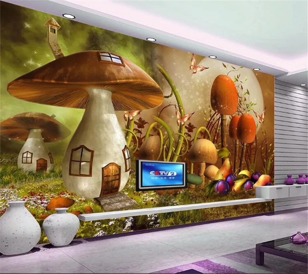 

Большие 3D обои Milofi на заказ, фэнтезийные Мультяшные большие деревья, детская комната, Глубокий Лес, 3D Настенный фон для телевизора