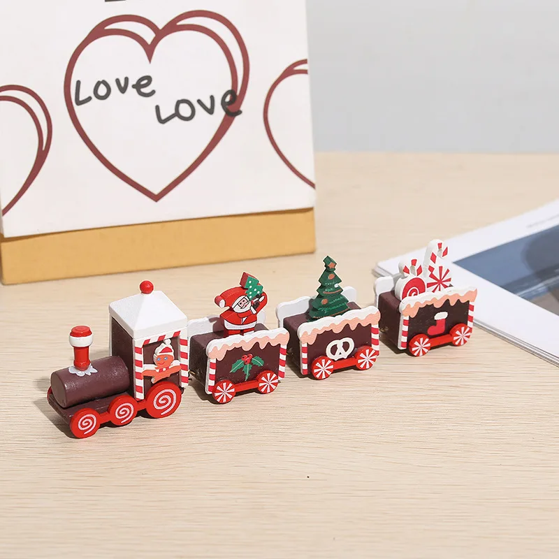 

Wooden Christmas Small Train Xmas Ornaments Merry Christmas Decor For Home Happy New Year 2022 Creative Kids Naviidad Gifts Toys