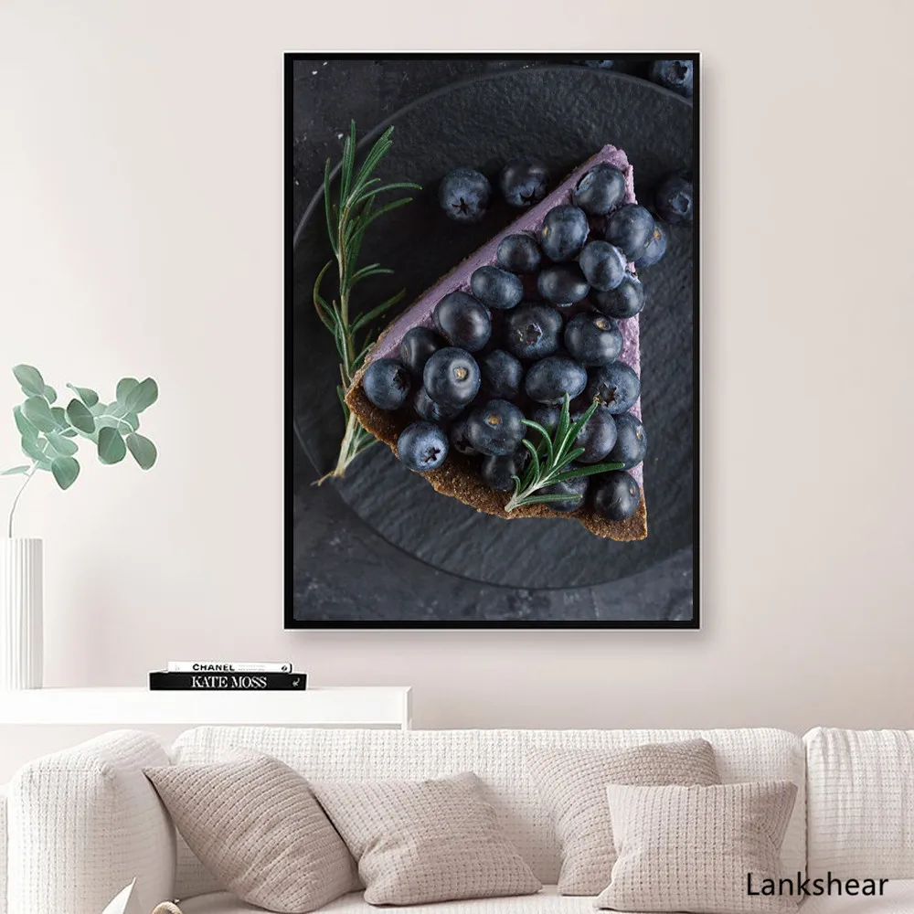 

Blueberry Cake Poster Purple Cabbage Vegetable Kitchen Canvas Painting Posters and Prints Wall Art Food Pictures Dining Room