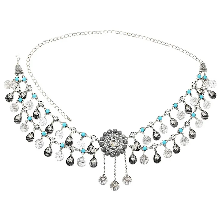 Модная новинка богемная цепочка на талию с кисточкой и монеткой в стиле ретро