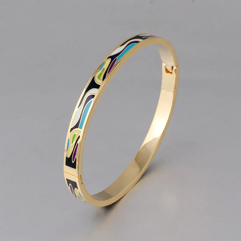 Прямая поставка Новый стальной ультра узкий женский браслет Художественный