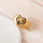 Signet индивидуальное портретное кольцо для питомца, персонализированные минималистичные кольца, подарки для питомцев, кольцо для собаки, кольцо-значок, ювелирное изделие, подарок для любимых собак