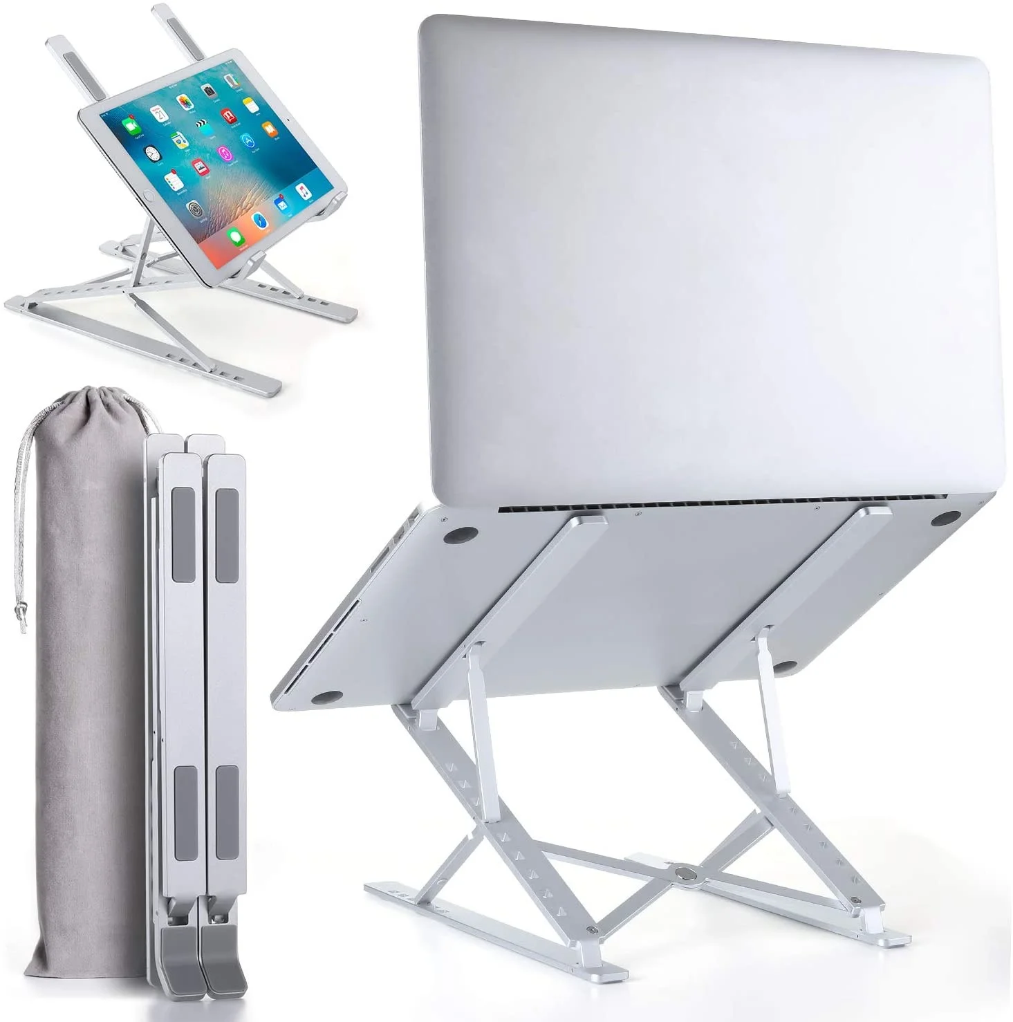 

Laptop two-layer support, laptop aluminum alloy base, adjustable height, desktop cooling