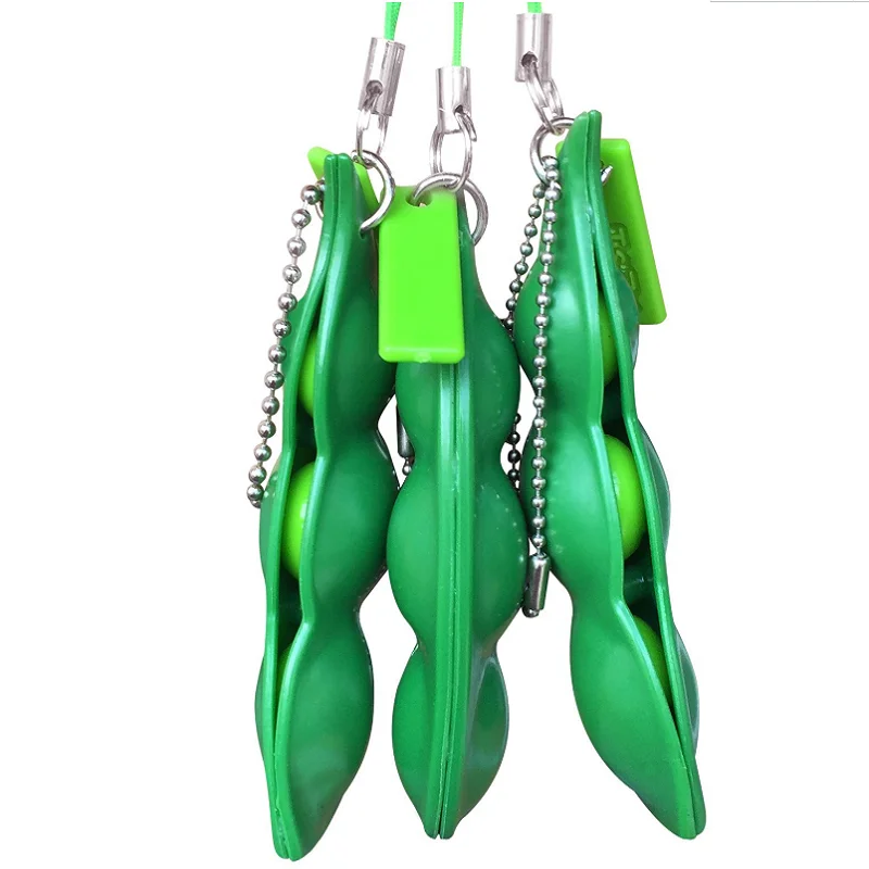 Soybean Squeeze Toys Chain Key Pendant Ornament Stress Relieve Decompression antistress Soft Funny Gift Toy | Игрушки и хобби