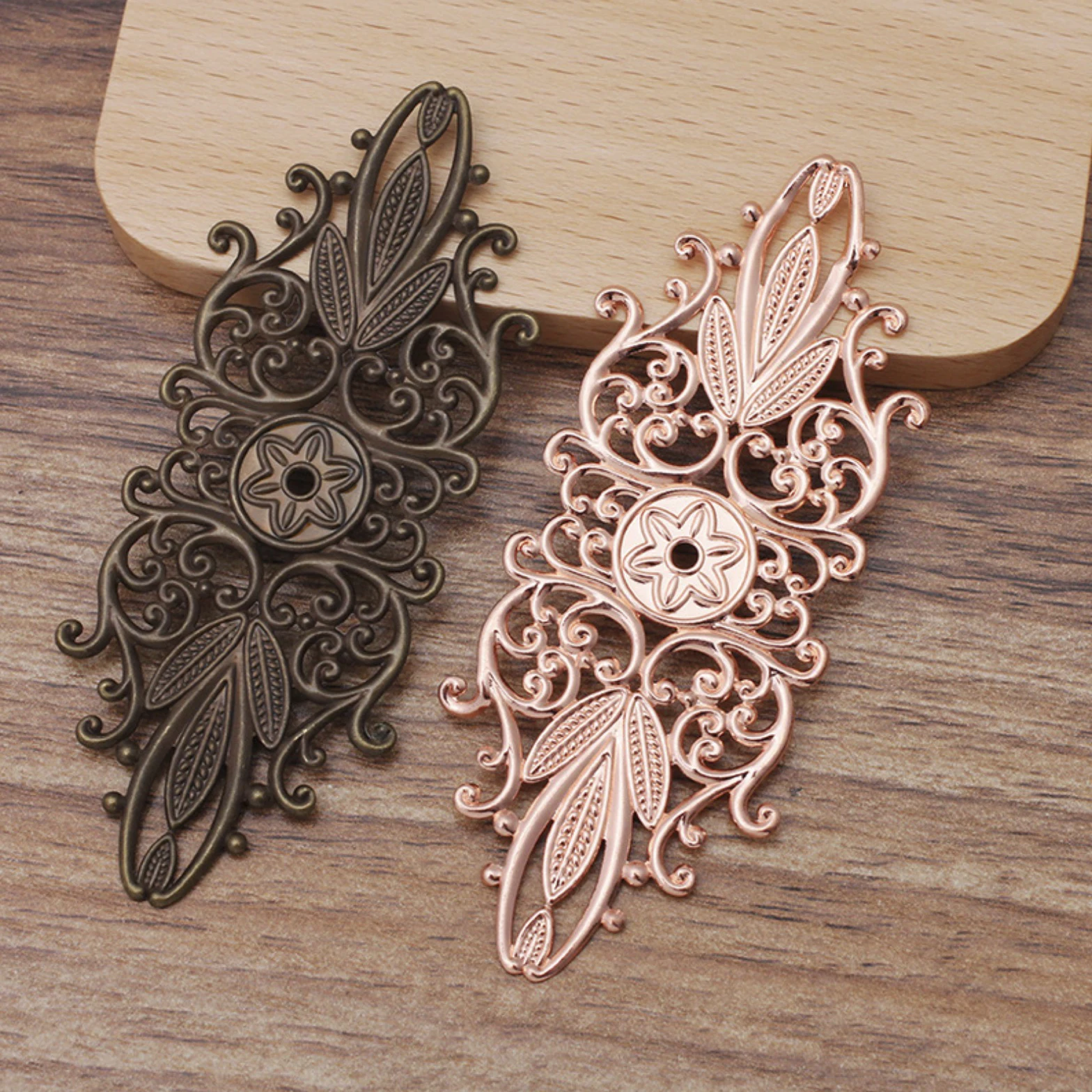 REGELIN Vintage Retro Copper Flower Charms Pendant Jewelry Findings 10pcs/lot 35x87mm DIY Fashion Handmade Material | Украшения и