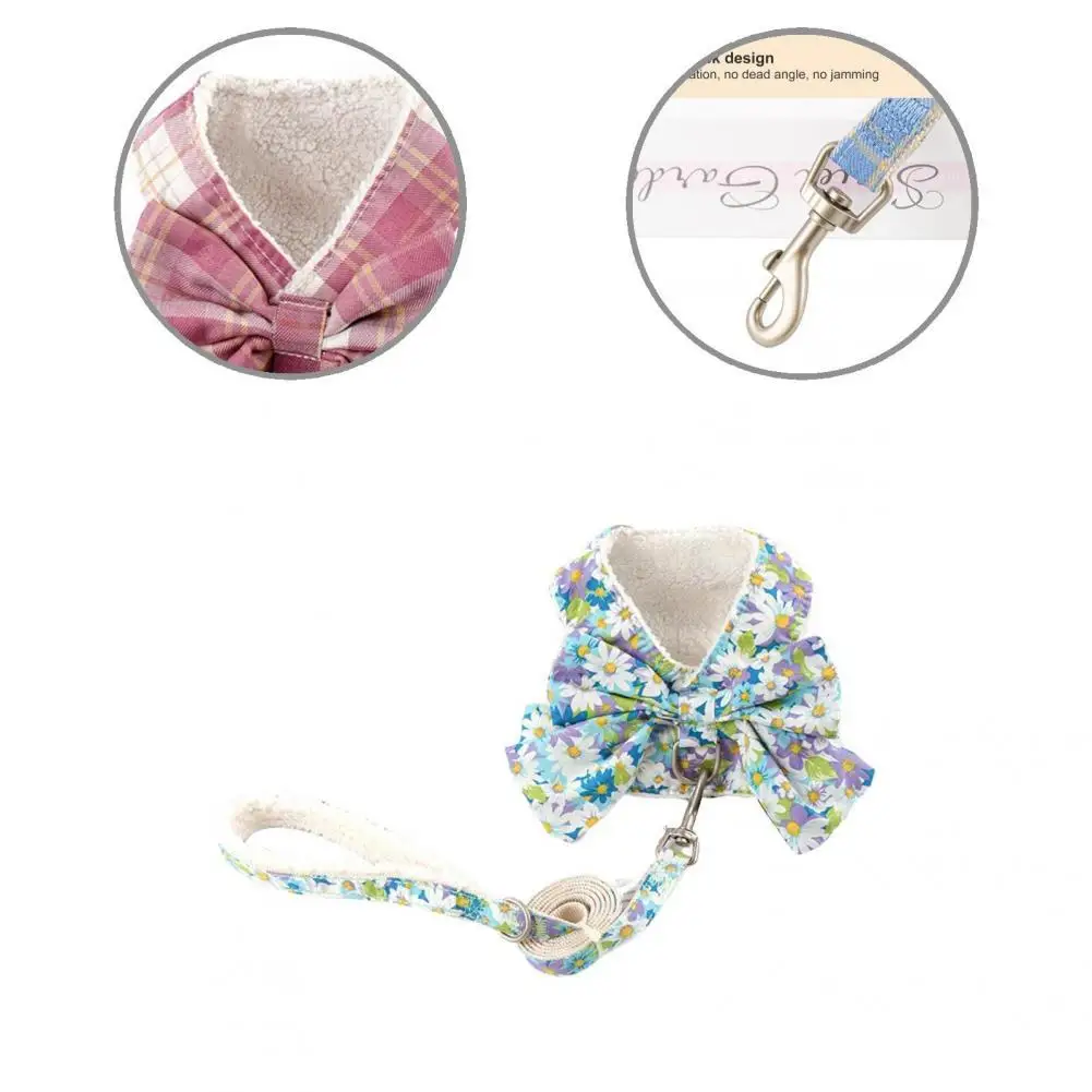 

Soft Texture Durable Cats Dogs Chest Strap Traction Leash Kit Adjustable Pet Leashes Plaid Pattern Pet Supplies