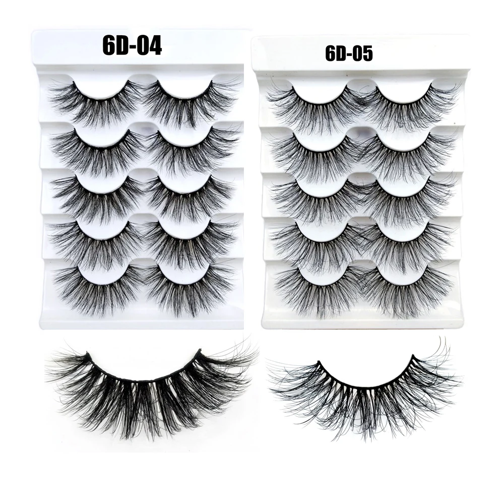 5 пар 3D/6D норковые накладные ресницы Супер натуральные длинные Очаровательные