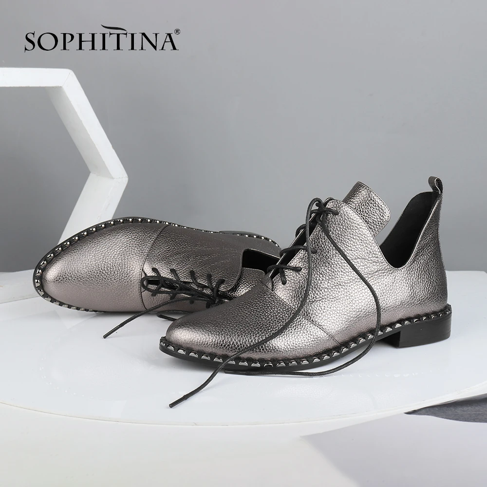 SOPHITINA/Новые модные женские туфли лодочки удобная обувь из коровьей кожи высокого
