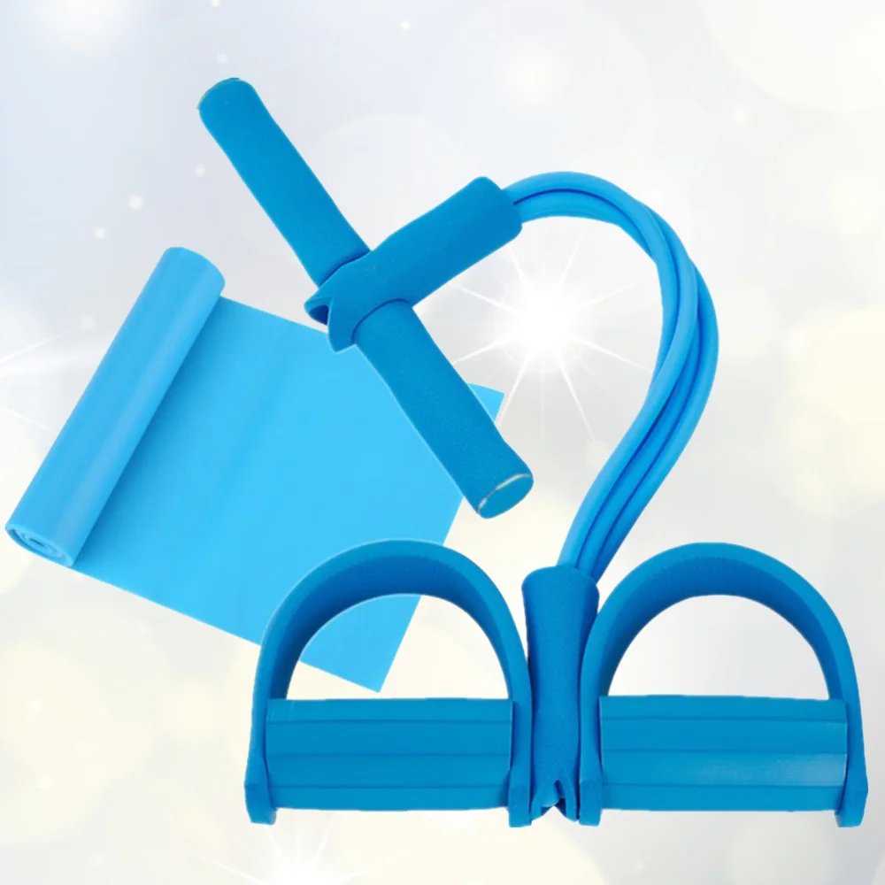 

1 Set of 2PCS Four-tube Foot Pedalling Puller Yoga Resistance Band Foot Pulling Band Yoga Sports Band Set Household Exercise Equ