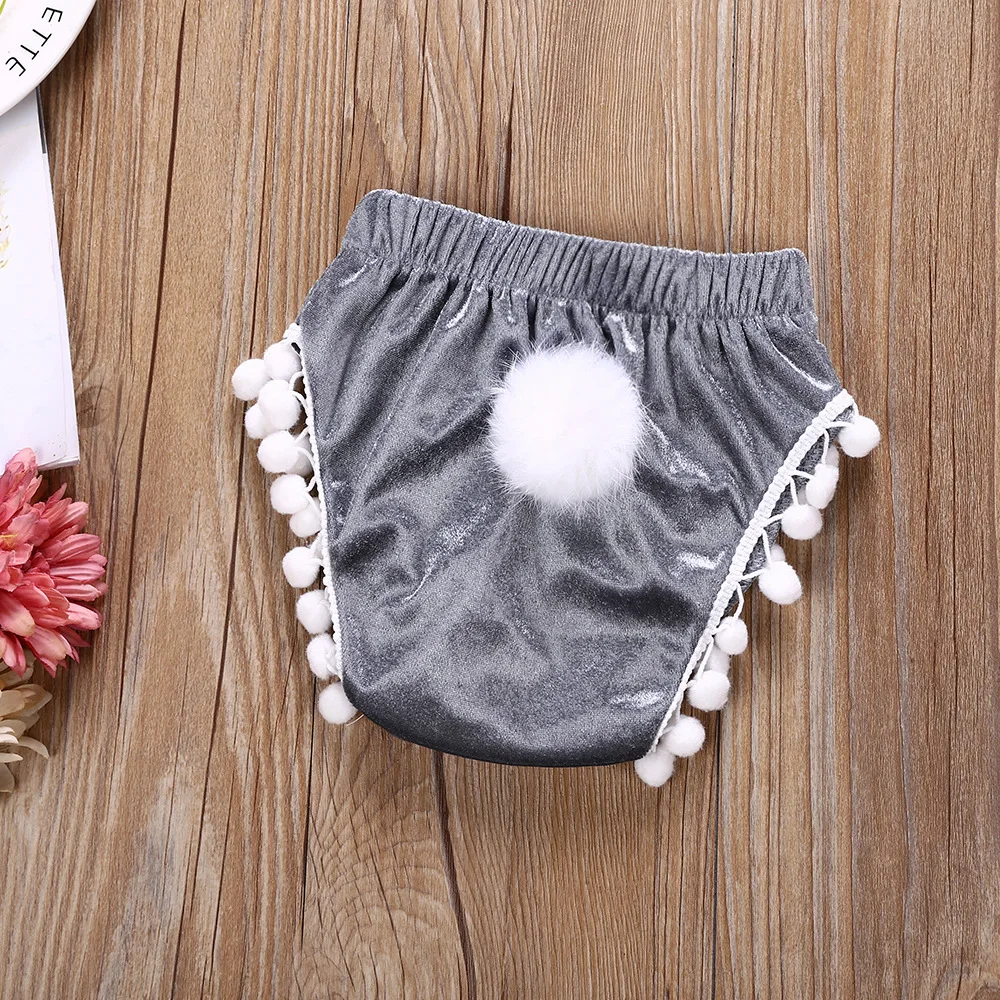 Милые бархатные шорты для маленьких девочек однотонные штаны с высокой талией