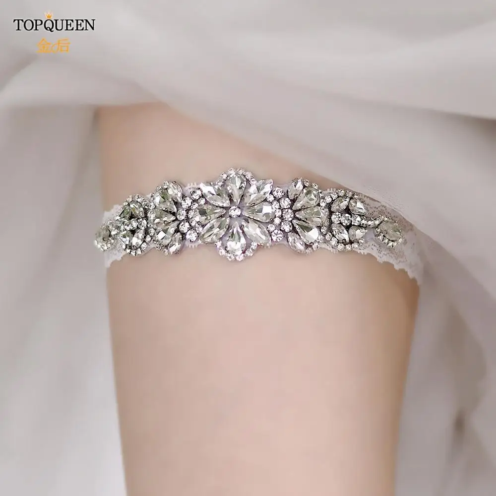 TOPQUEEN серебряные стразы кольцо для ног петля чулки подвязка пояс модный мягкий