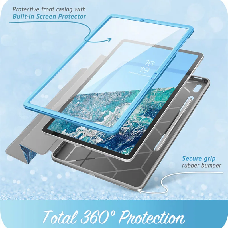 i blason for samsung galaxy tab s7 fe case 12 4 2021 release cosmo full body trifold with built in screen protector smart cover free global shipping