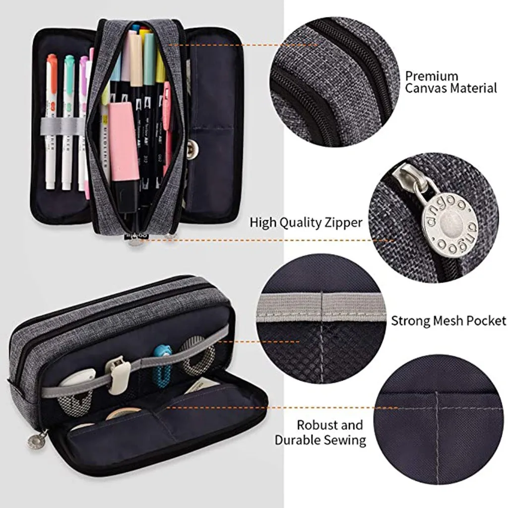 Большой Ёмкость Карандаш Чехол Kawaii Школа Ручка чехол принадлежности карандаш