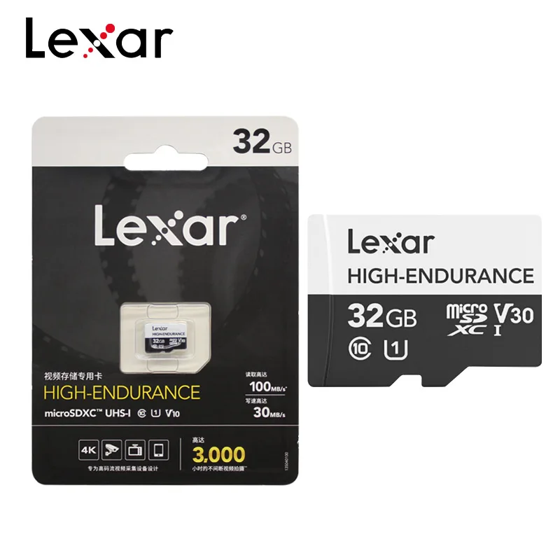 

Original Lexar High Endurance Memory Card 32GB SDHC U1 V10 64GB 128GB SDXC V30 Class 10 TF Micro SD Card For Dashcam