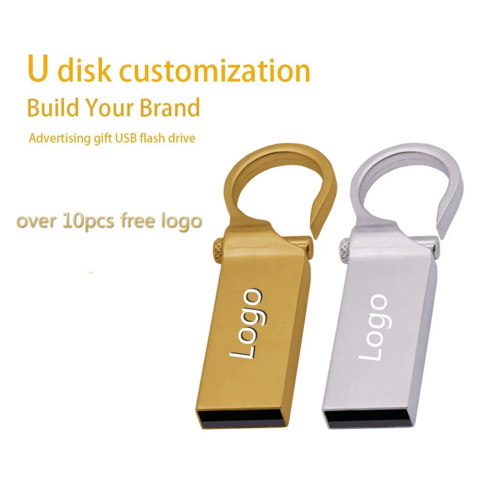 

64GB metal memoria usb 2.0 pendrive waterproof usb flash drive 128MB 32GB pen drive 16GB 4GB cle usb stick on key Custom logo