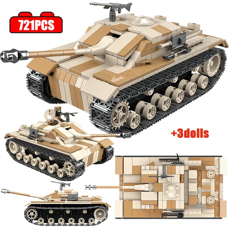 721 шт. Детский конструктор городской танк|Блочные конструкторы| |