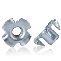 10pcslot m3 m4 m5 m6 m8 m10 zinc plated four claws nut speaker nut t nut blind pronged tee nut furniture hardware