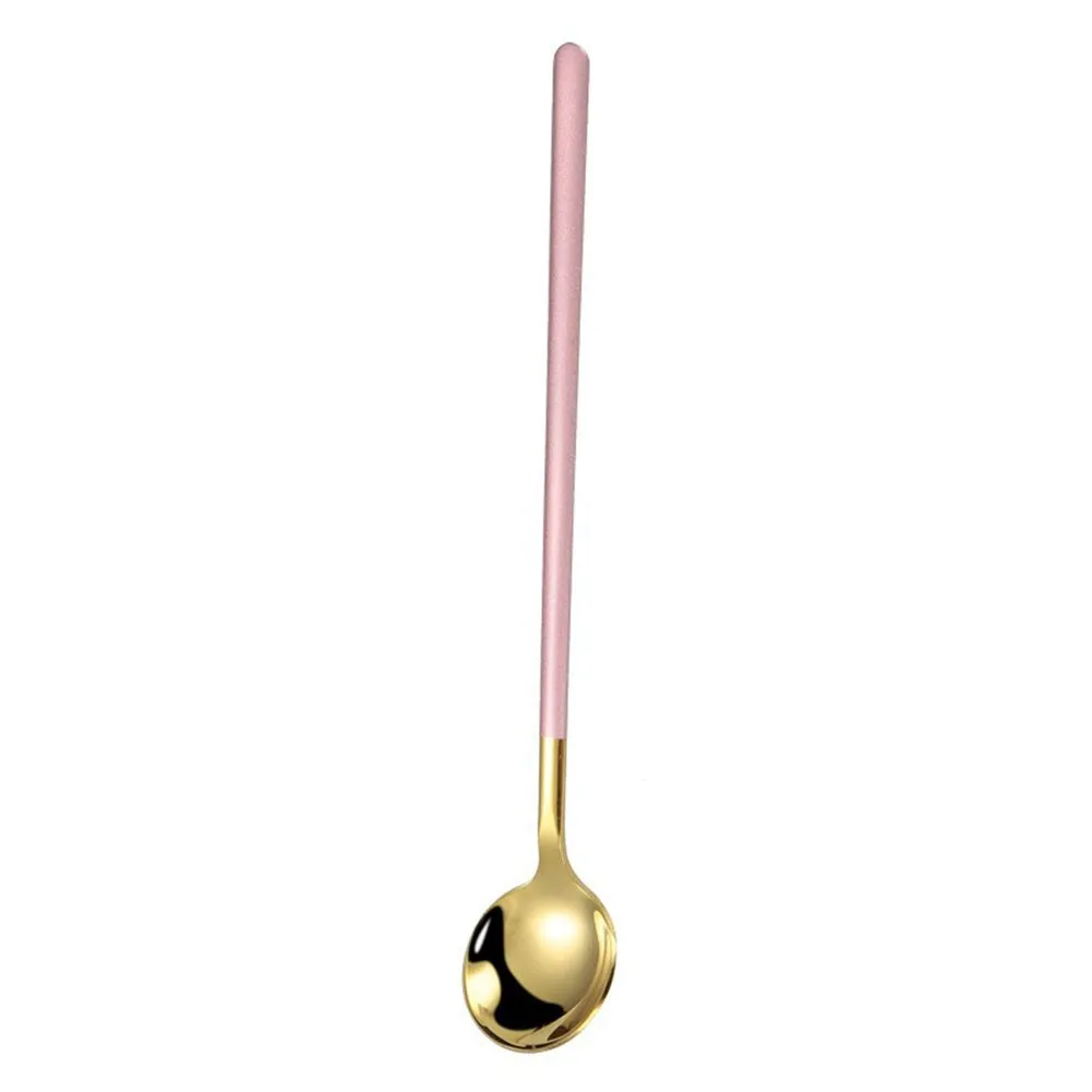 304 Stainless Steel Stirring Long Handle Coffee Spoon Round Head Ice Tea Spoons Kitchen Tableware Supplies | Дом и сад