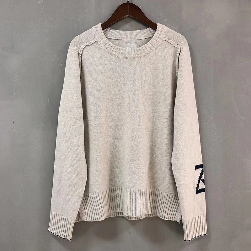 

Rowling Chic Solid Letters Cashmere Woman Sweater O-Neck Long Sleeve Ladies Hooded Pullover Casual Cozy Classic Femme Tops