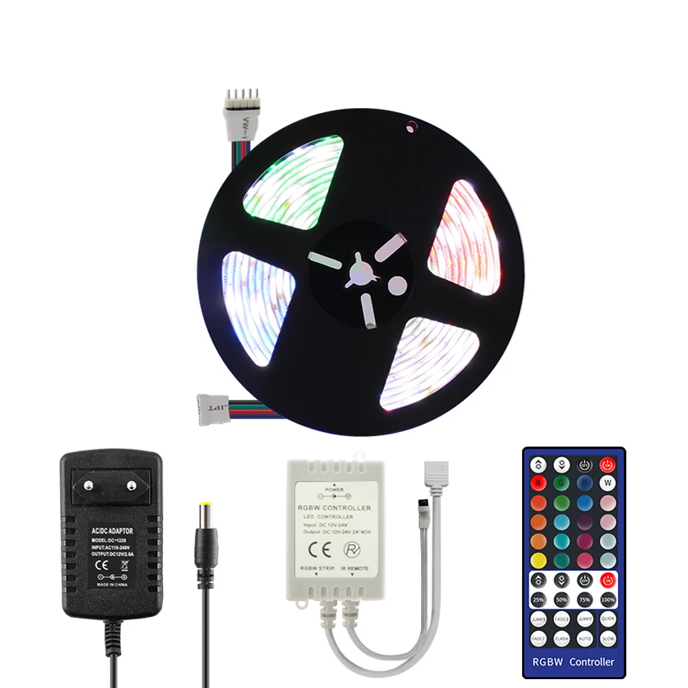 RGBW Светодиодные ленты 12V Водонепроницаемый 5 м 10 15 SMD 5050 Гибкая ИК неоновая лента