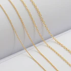 1 метрпакет, 1-2 мм, позолоченная медная круглая о-цепь 18 карат, простая тонкая цепь для изготовления ювелирных изделий своими руками, ожерелья, браслеты, серьги