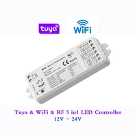 5 in 1 led controller tuya 2 4g wifi converter smart life app voice cloudy for dc 12v 24v rgb cct rgbw rgbww single color strip