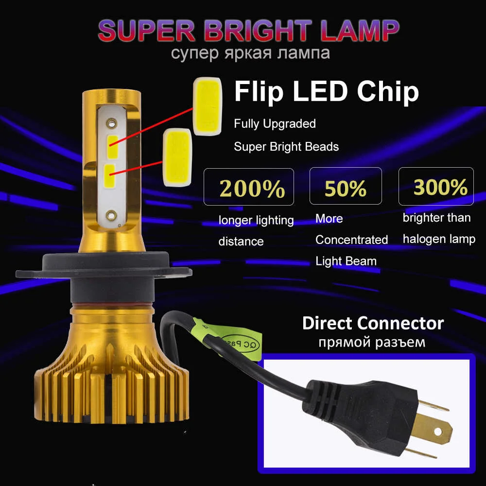 

YHKOMS H4 H7 H11 LED Bulb H1 H3 9005 9006 H8 H9 880 881 Auto Headlamp 50W 9000LM Fog Light 6500K Car Headlight Lamps 12V 24V