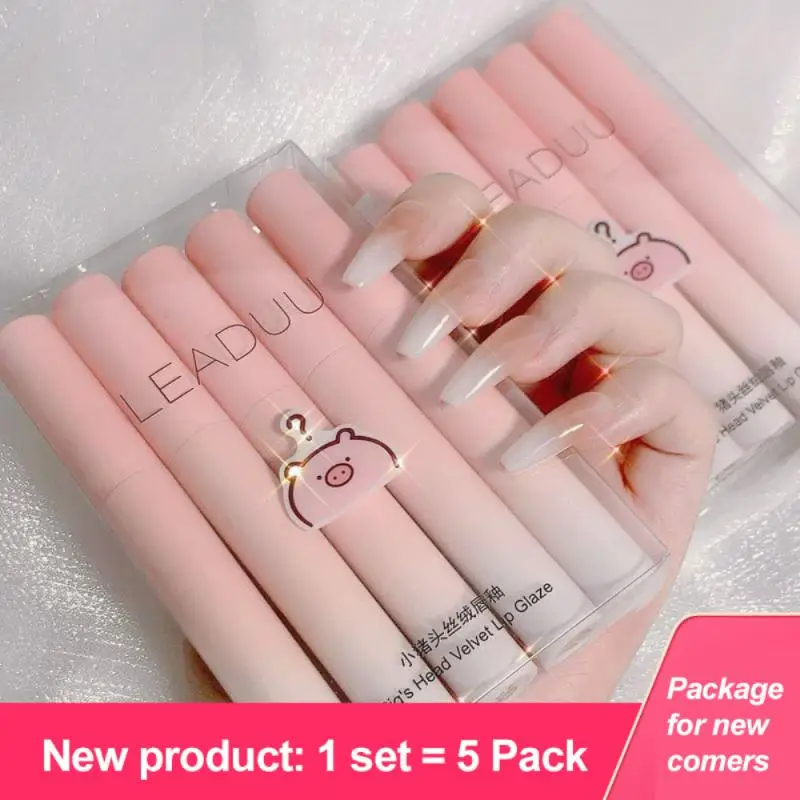 

Five-piece Lip Glaze Set Matte Velvet Student Model White Waterproof Sweatproof Makeup Cosmetic Fade Lipstick TSLM1