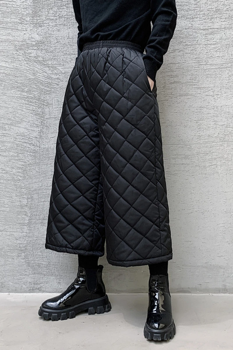 

M-XL!Winter sb dark men's loose plaid straight casual pants plus cotton wide-leg pants quarter pants cotton pants tide.