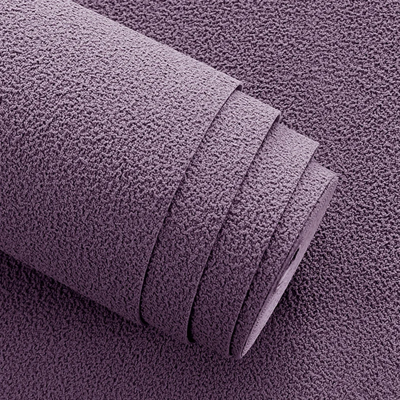 

[Sound insulation and noise reduction] Solid color lavender Viole 3D three-dimensional Suede velvet thick light luxury wallpaper