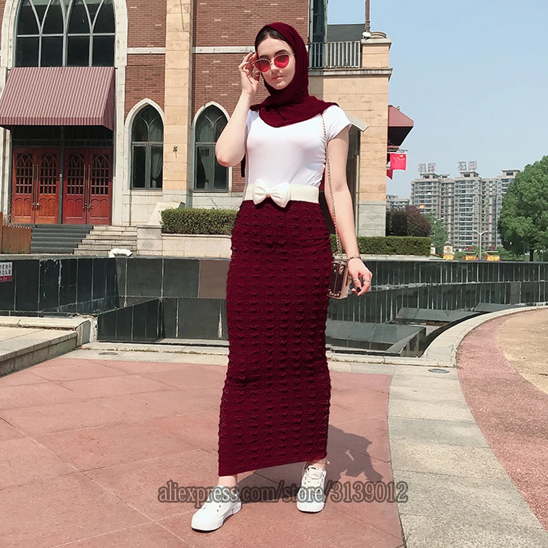 

Faldas Mujer Moda 2020 Winter Abaya muslim High Waist Bodycon Maxi Pencil Long Skirt Jupe Longue Femme Skirts Womens Clothing
