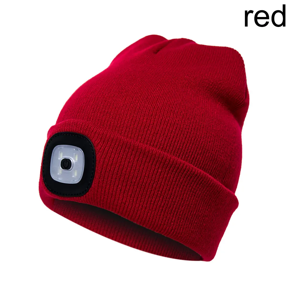 

1 Pcs Bright 4 LED Winter Warm Beanie Cap Hat Unisex USB Rechargeable Flashlight for Camping Hiking SER88