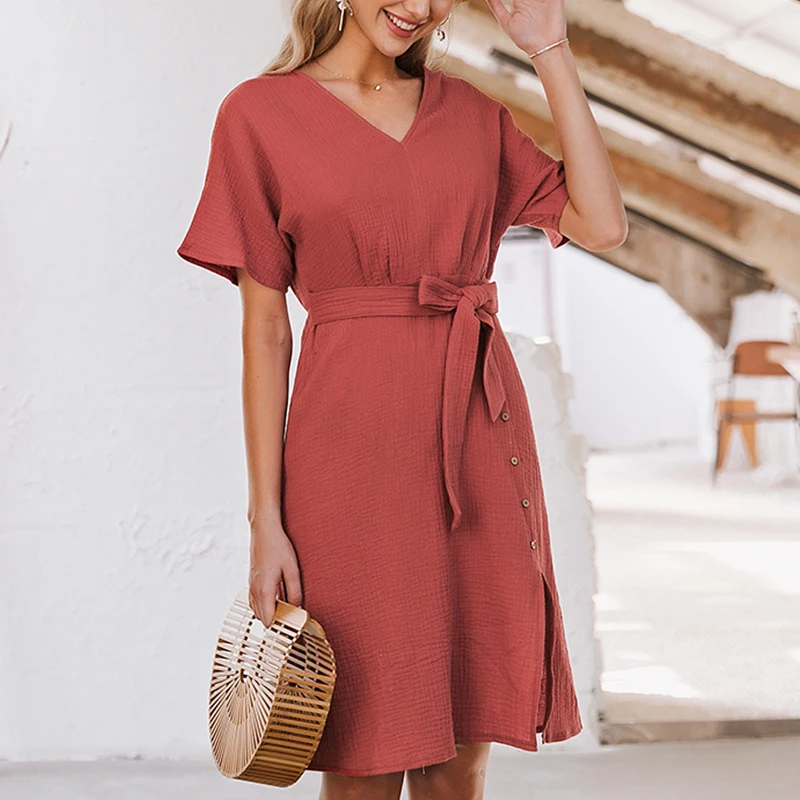 JaMerry элегантное женское платье с v-образным вырезом уличная одежда на пуговицах