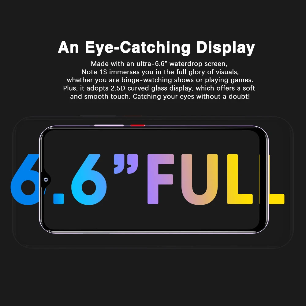 FIGI NOTE 1S 6.6 Inch Smartphone Mobile Phone 4G RAM 128G ROM Cellphone 4500mAh Fast Charge Helio P60 OCTA Core In Stock