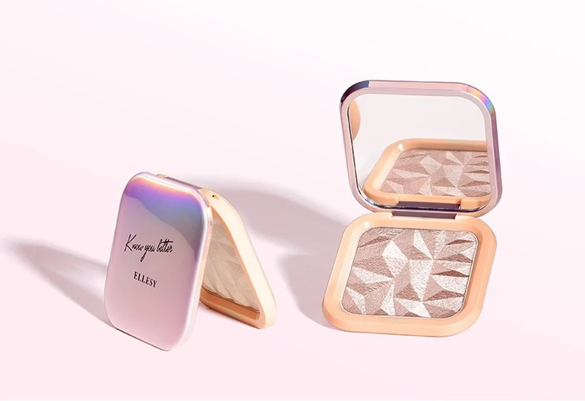 

Portable Blush Palette High Gloss Natural Nude Makeup Blush Brighten Glitter Powder Three-Dimensional Highlight Powder