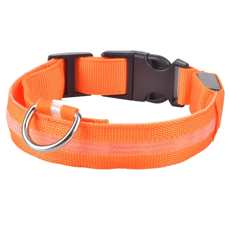 USB Перезаряжаемый собачий светящийся светодиодный ошейник из нейлона для