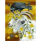 5D алмазная живопись сделай сам, вышивка крестиком, овечка и ворона, Хрустальная вышивка, алмазная вышивка, узор, полная Алмазная мозаика, живопись